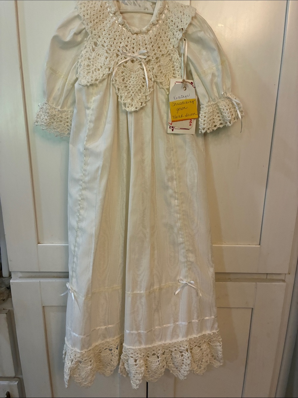 Beautiful vintage christening gown, hand sewn